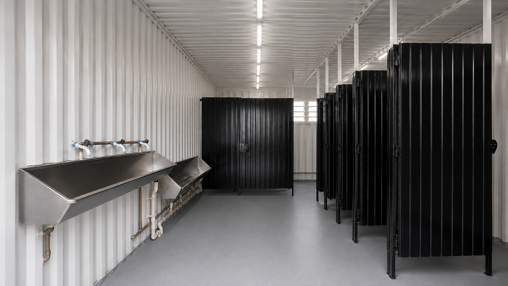 Container modelo Sanitários 3 WC, 6 Chuveiros, Lav. e Mic.